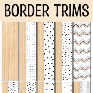 Bulletin Board Borders, Office Borders, Boho Neutral Borders, Classroom Borders, Black Spotty Borders, Back to School Borders, Beige borders