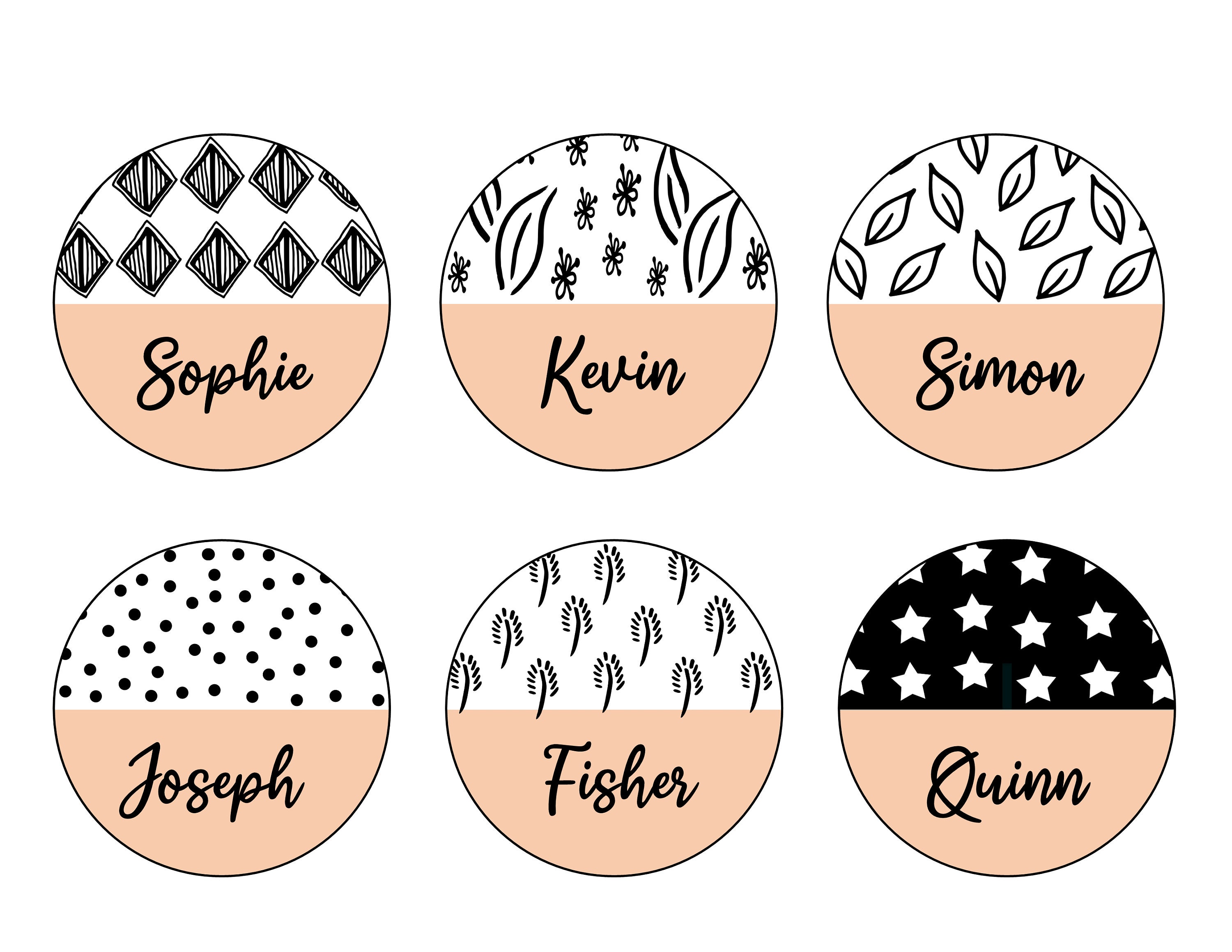 Student Name Tags, Classroom Labels, Neutral Student Labels, Boho