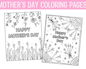 Printable Mother&#39;s Day Coloring Pages, Mother&#39;s Day Coloring Worksheets for Kids, Tulip Theme Coloring Pages for Kids, Coloring Worksheets