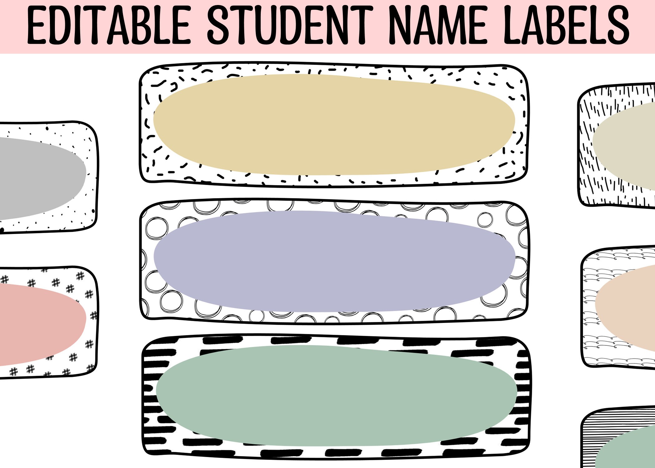 Printable Student Name Tags Art Classroom Labels Boho Classroom Printable Student Name Tags Art Classroom Labels Boho Classroom