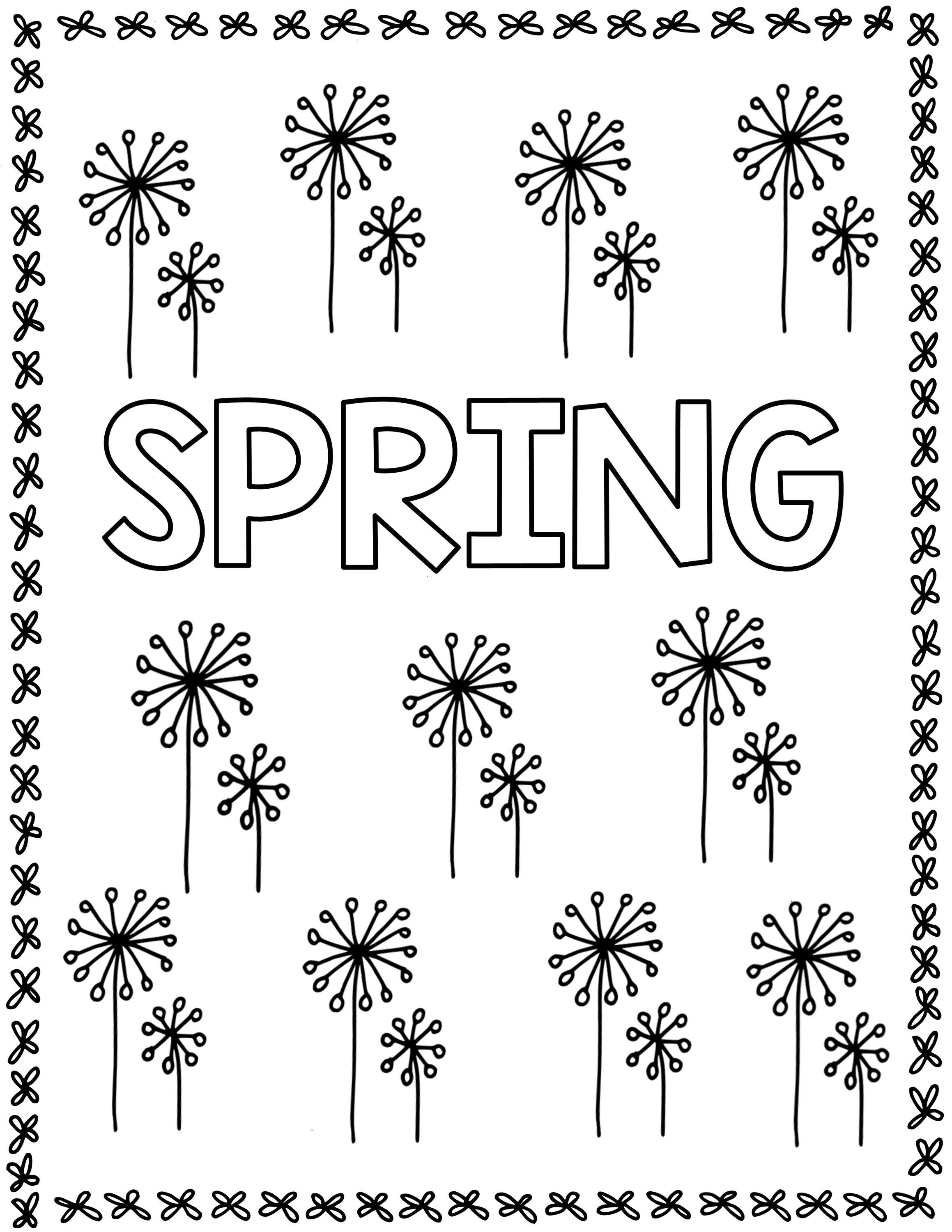 Printable Spring Coloring Pages, Spring Coloring Worksheets for Kids ...