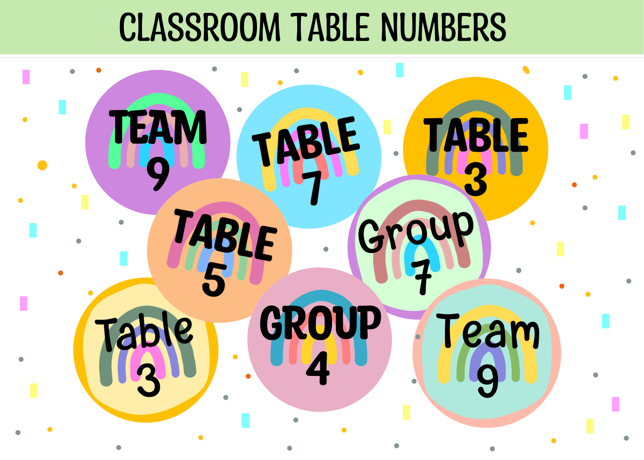 Classroom Table Numbers Student Group Numbers Class Team Etsy Canada