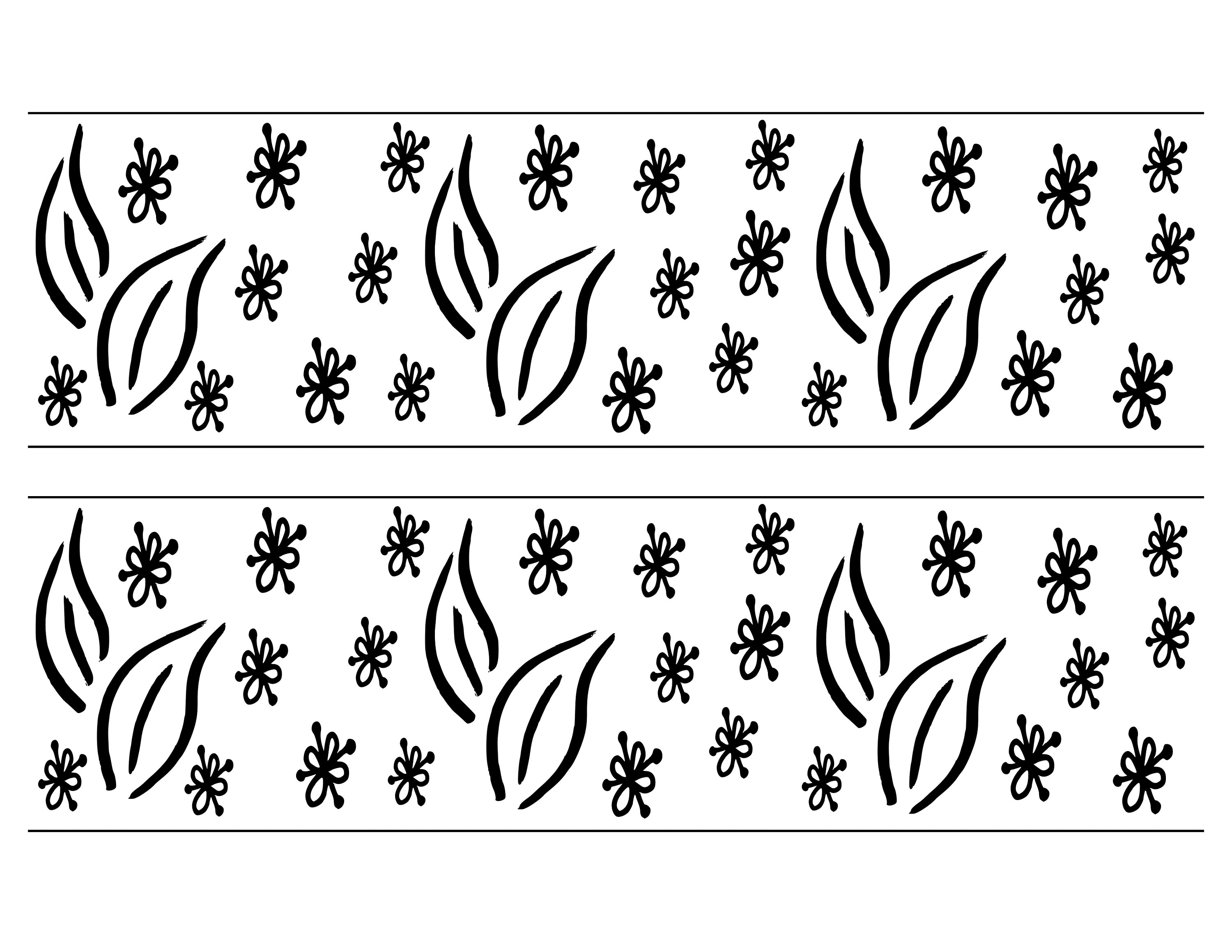 Black and White Bulletin Board Borders, Botanical Classroom Borders