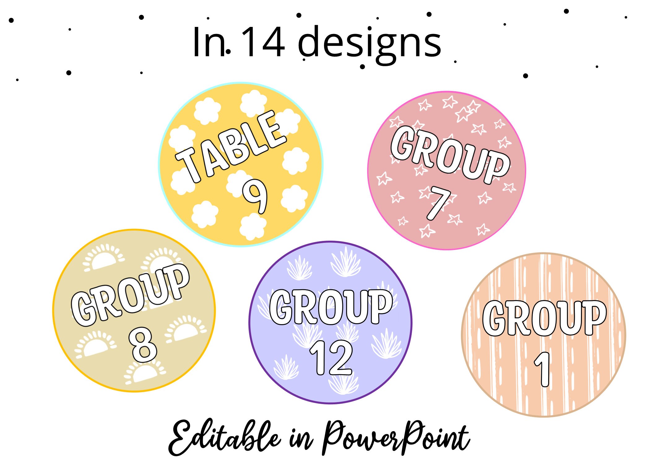 Classroom Table Numbers Printable Table Numbers Round Etsy Canada