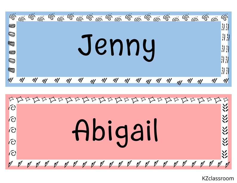 Boho Classroom Labels, Student Name Tags, Back to School Labels