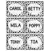 Printable Black and White Name Tags, Name Signs, Back to School Labels ...