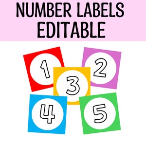 Printable Bright, Colorful Number Labels, Classroom Calendar Number Labels, Circular Number Cards, Number Cards, Number tags, Center Labels