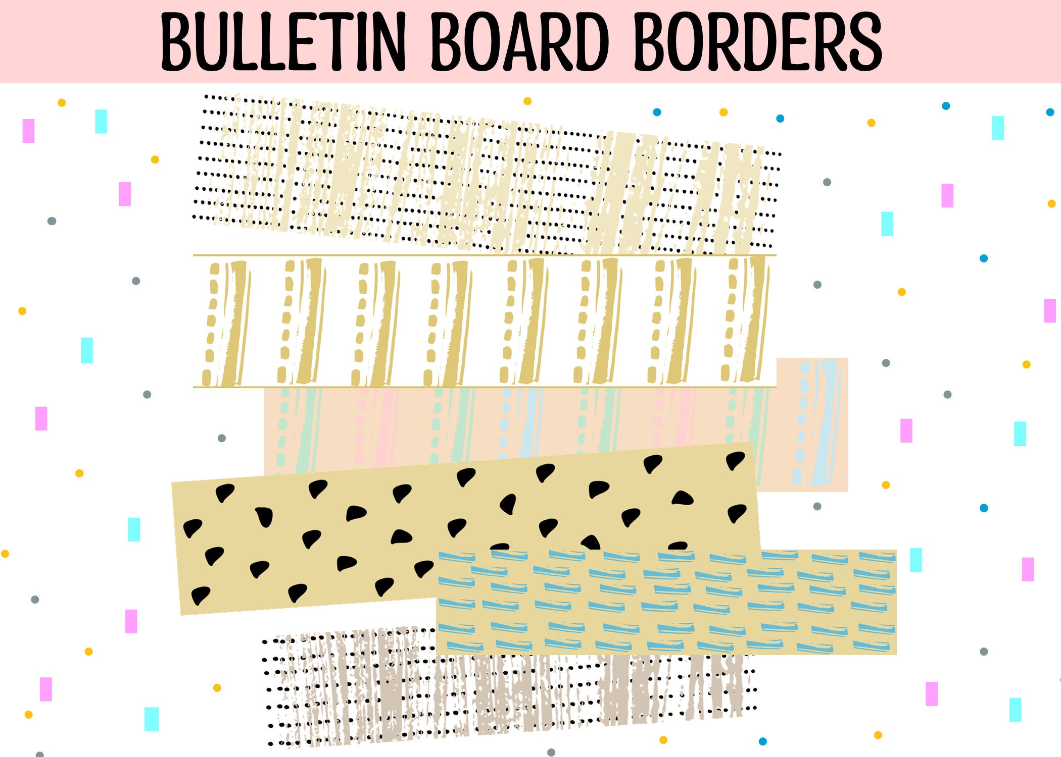 Rainbow Bulletin Board Borders Classroom Borders Pastel Etsy