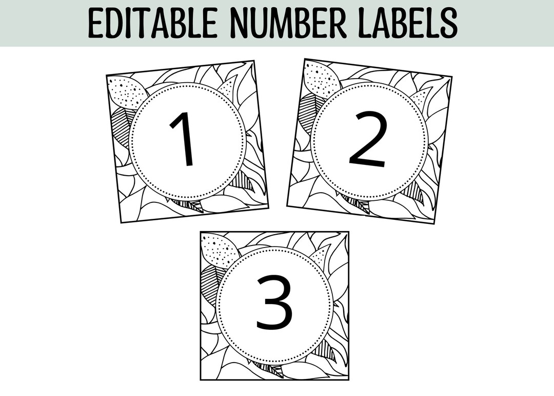 Printable Black and White Number Labels Classroom Calendar - Etsy