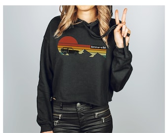Sweat à capuche court Ford Bronco, nouveau sweat-shirt Ford Bronco, sweat-shirt bronco rétro pour femme, cadeau bronco pour femme, cadeau de Noël Ford Bronco