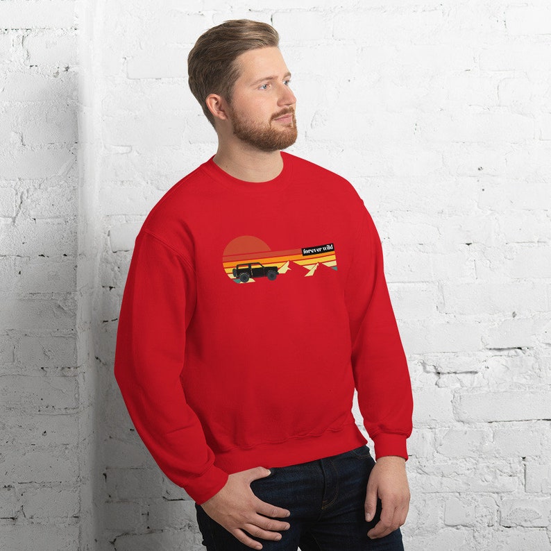 Unisex Retro Sunset Bronco Sweatshirt, Men's Ford Bronco Sweatshirt, Women's 2 door Bronco Sweatshirt
