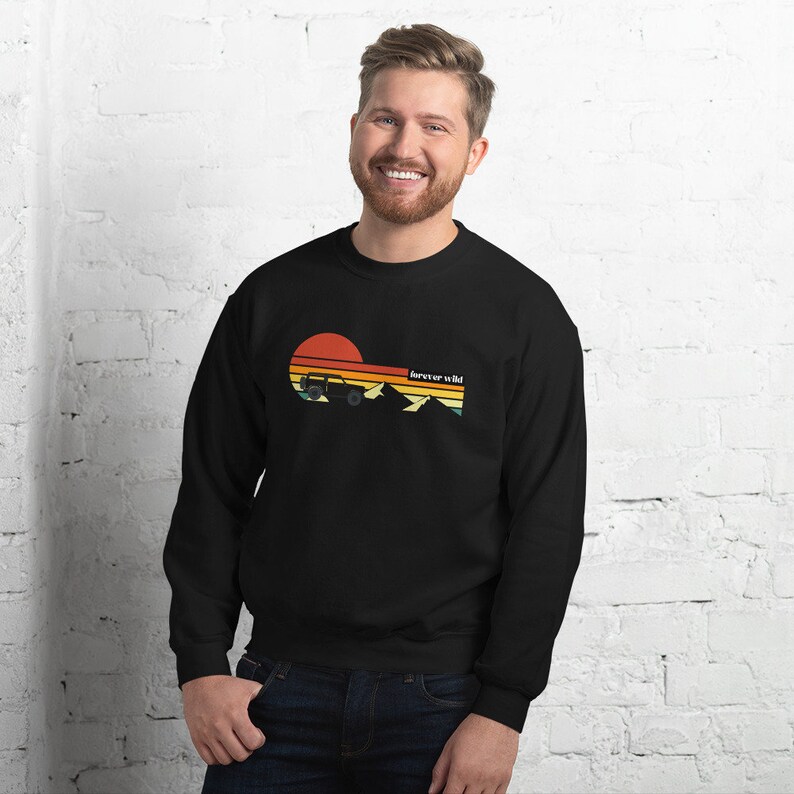 Unisex Retro Sunset Bronco Sweatshirt, Men's Ford Bronco Sweatshirt, Women's 2 door Bronco Sweatshirt