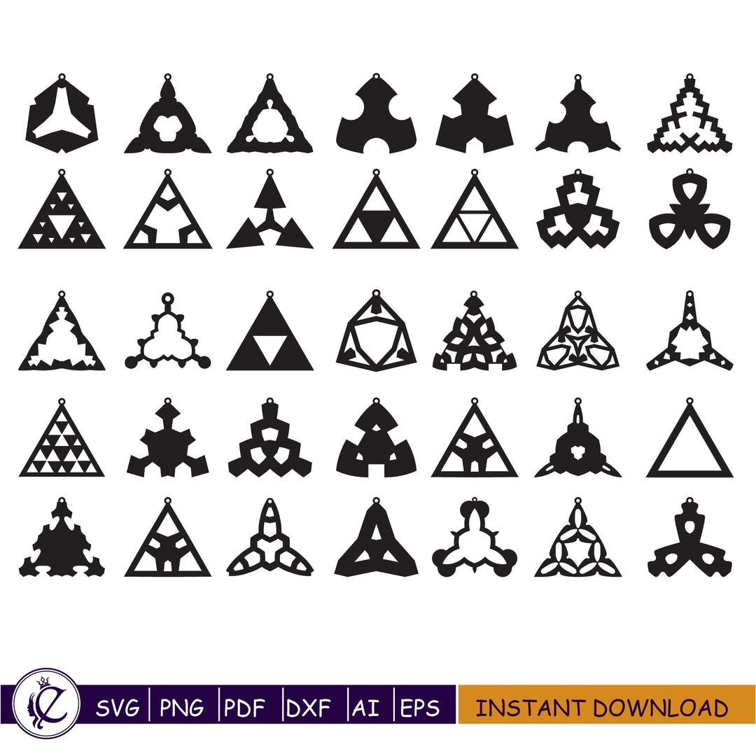 Geometric Triangle Pendant SVG Bundle | Abstract DXF Files for Laser ...