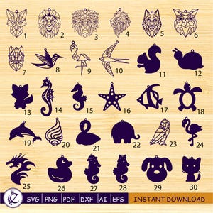 Earrings templates SVG, ai, eps Leather Wooden jewelry Leather earrings svg, Wooden earrings DXF, Laser cut Cutting File, Cricut, Silhouette