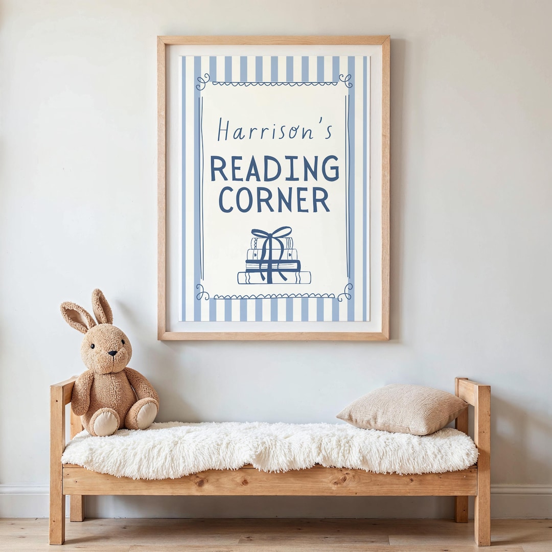 Custom Reading Nook Wall Art, Nursery Reading Nook Decor, Kids Reading ...