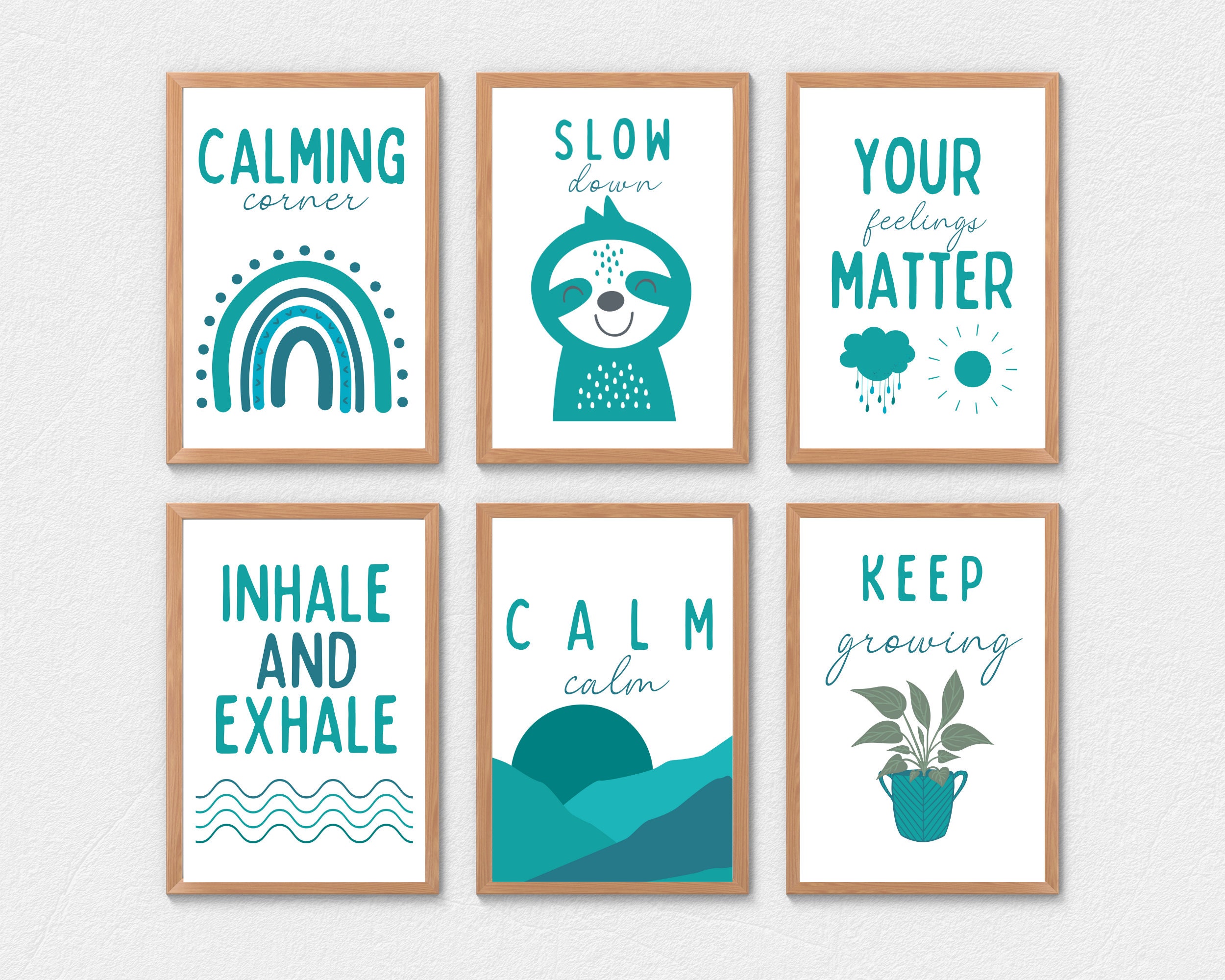 12 Calm Down Corner Poster Sign Kit Print Boho Classroom Playroom Decor ...