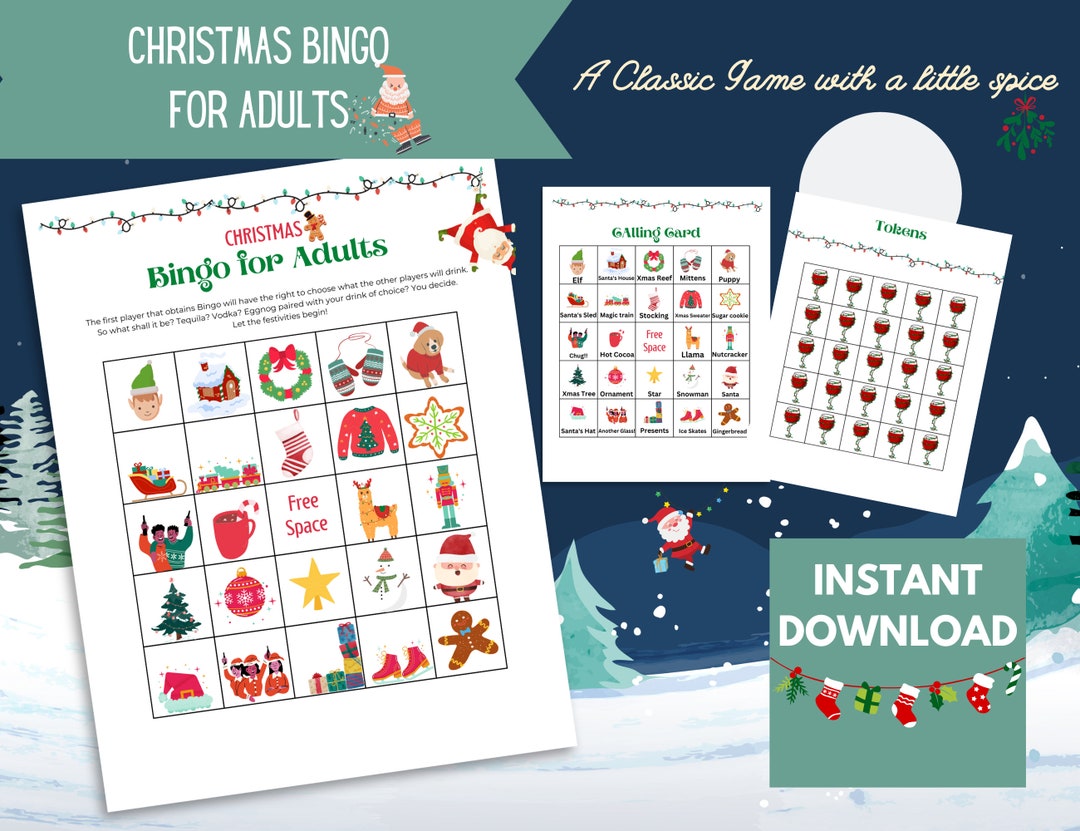Tipsy Bingo Game for Adults Instant Download Printable Etsy