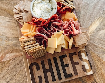 Chiefs Charcuterie Board, Arrowhead Cheese Board, Kansas City Cutting Boards