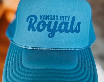 Kansas City Royals Vintage Blue Trucker Snapback Hat