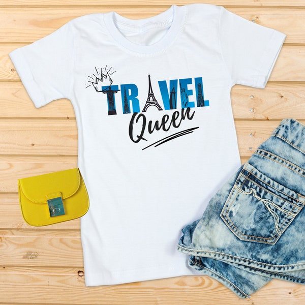 Travel Queen Shirt,  Vacay Mode Shirt, Girls Trip Shirt, Travel Agent Shirt, Gift for Traveler, Cute Graphic Tee, Girls Trip Memorabilia