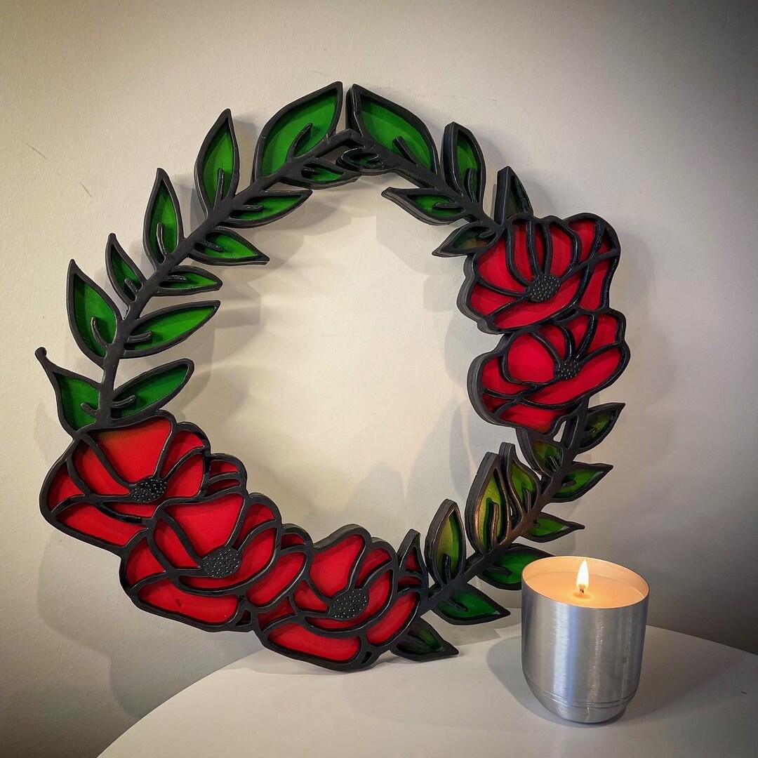 Wooden Poppy Wreath Anzac Day Remembrance Day - Etsy
