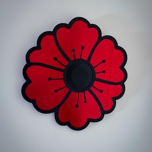 Poppy Mirror Wall Art  | Poppy Flower Decor | Anzac Flowers | Remembrance Day | Lest We Forget