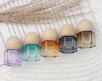 Minibotella de vidrio con bola rodante de colores de 8 ml, rellenable, tamaño viaje, para aceites esenciales, perfumes y bálsamos labiales, portátil y regalo.