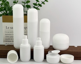 Botella de vidrio con bomba para loción, botella con atomizador y frascos para crema, envases cosméticos recargables ecológicos para el cuidado de la piel, almacenamiento de productos de belleza DIY.