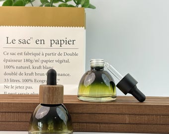 30ml Glastropfflaschen mit Deckel, nachfüllbarer Farbverlaufstropfenbehälter für ätherisches Öl, Serum, auslaufsicheres Design Reisegröße