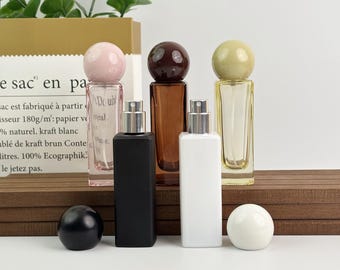 Pulverizador de vidrio de 30 ml, rellenable, para productos esenciales, perfumes y productos de belleza vacíos.