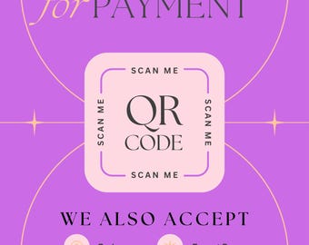 Scan to Pay Sign, QR code Sign Template, Small Business Marketing, Cash App PayPal Sign, Customizable QR code Print, Digital Download