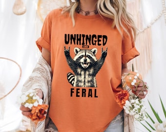 Racoon Unhinged & Feral Funny Digital Design, Crazy Racoon Funny, sarcastic Humor for Adults / Kids, Funny Racoon PNG