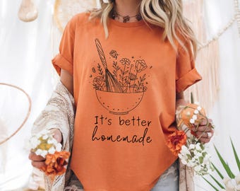 Homemade, It’s Better Homemade: Bowl, Flowers / Whisk Digital Download Farmhouse homestead wife Sourdough Baking PNG Art