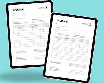 Invoice template editable small business custom order form printable, invoice form, modern invoice, instant download Canva Template