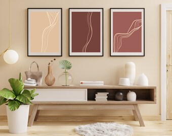 arte de linha abstrata boho, impressão abstrata de arte, linha de arte de parede, decoração de quarto, arte de parede de sala de estar, arte de parede de quarto, decoração de sala de estar