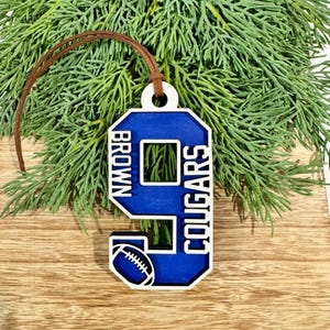 Jersey Number Personalized Christmas Ornament, Custom Sports Ornament, Xmas Keepsake, Holiday Tag