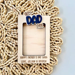 Father’s Day Photo Visor Clip | Gift Card Holder | Gift for Dad | Gift for Grandpa Uncle | Fridge Picture Frame | Personalized Gift