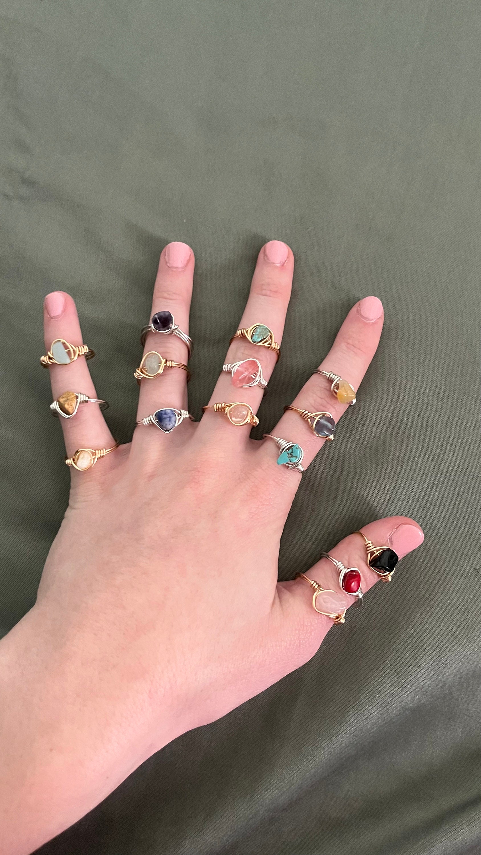 Crystal Wire Wrapped Rings - Etsy