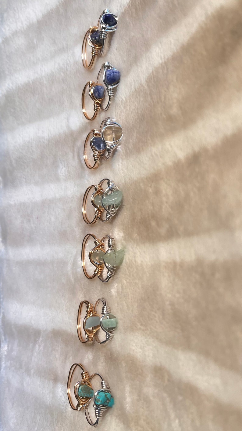 Crystal Wire Wrapped Rings - Etsy