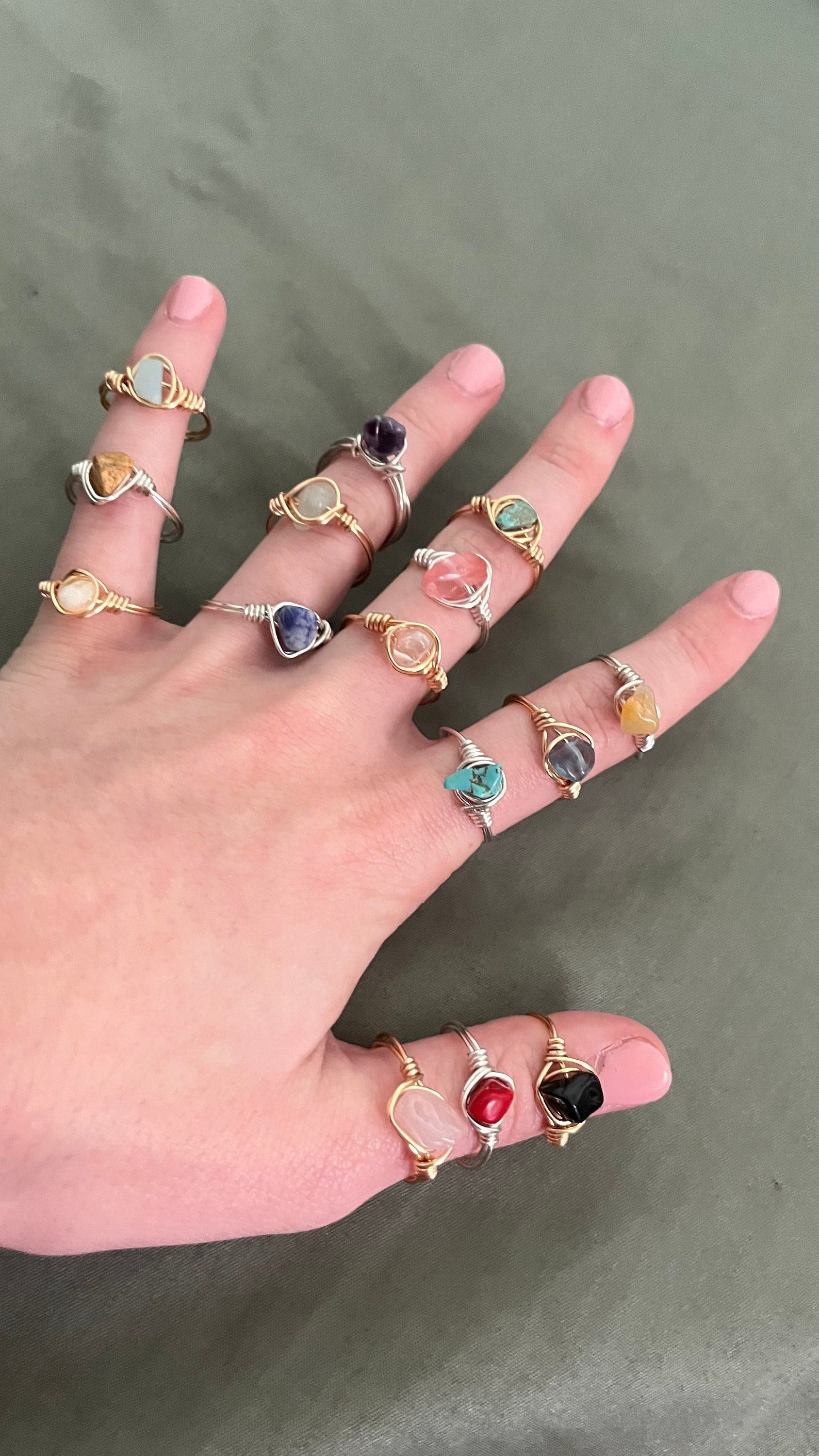 Crystal Wire Wrapped Rings - Etsy