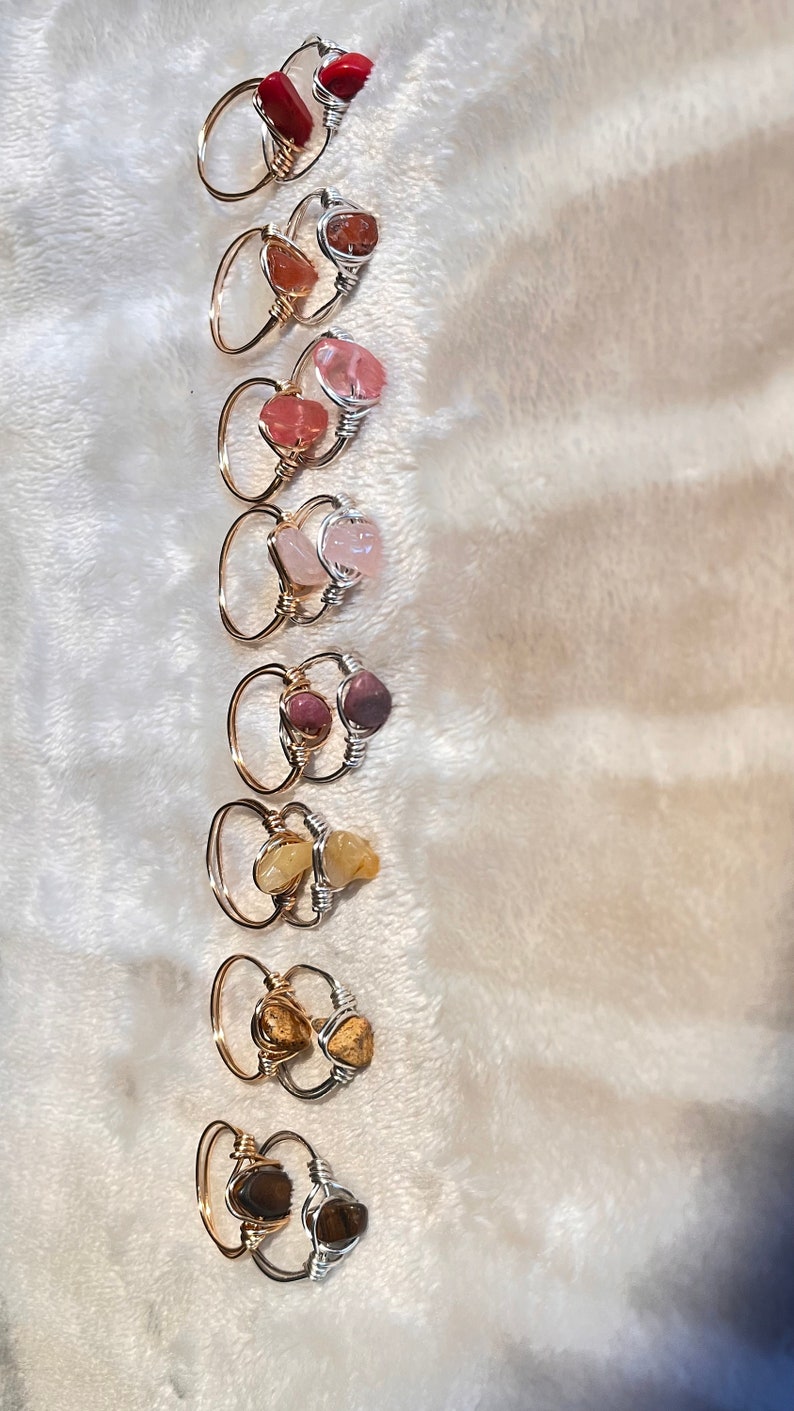 Crystal Wire Wrapped Rings - Etsy