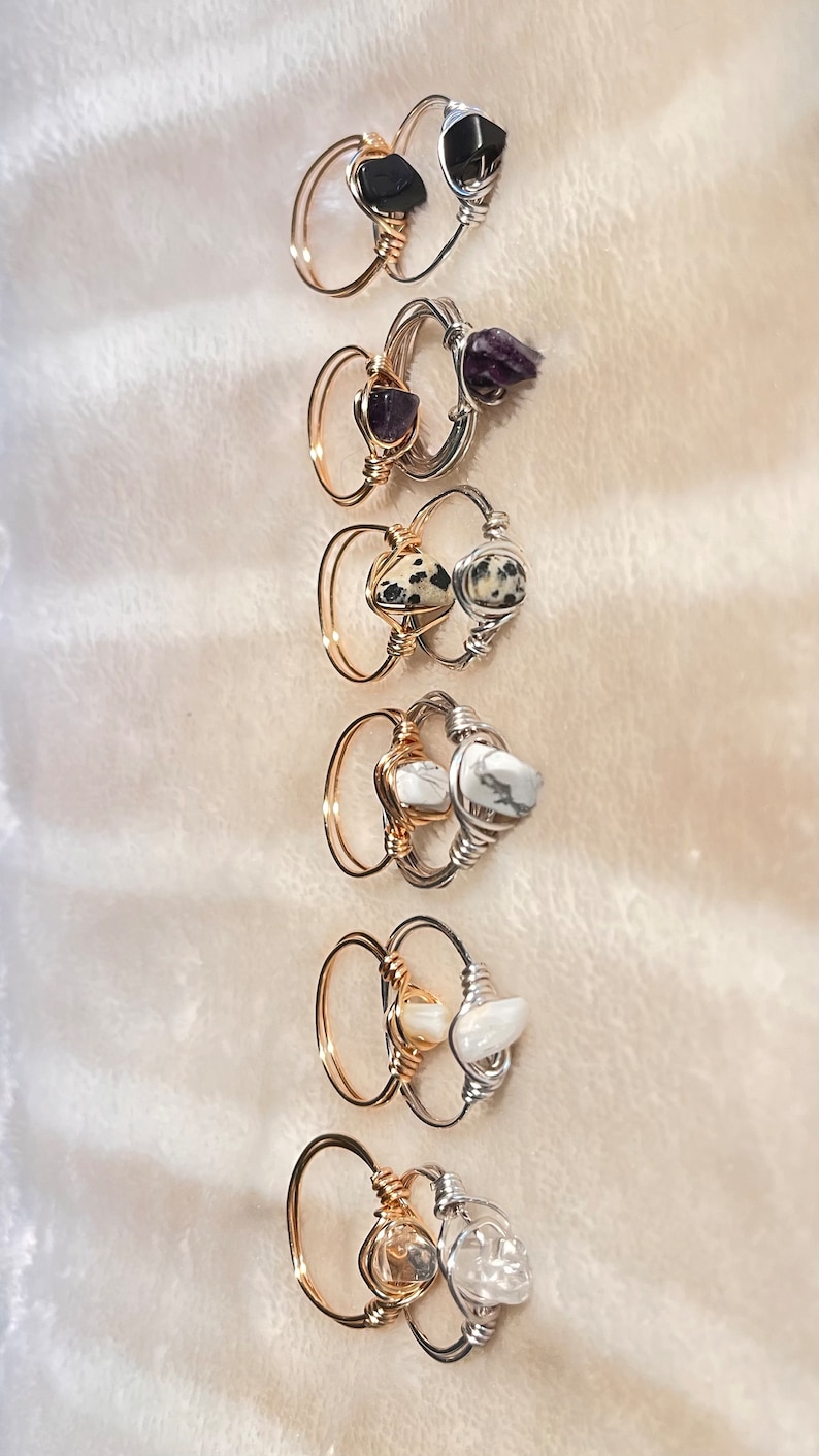 Crystal Wire Wrapped Rings - Etsy