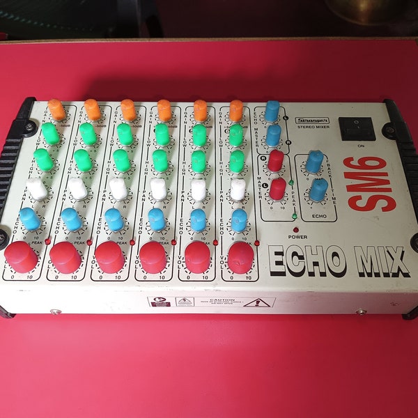 Stranger SM6 6-Channel Stereo Echo Audio Mixer with TRS/Jack Inputs