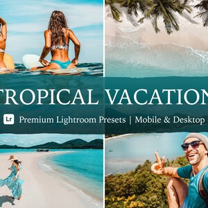 Tropical Vacation Lightroom Presets Mobile & Desktop Download Instagram Filter Bright Presets Aesthetic Filter Beach Preset