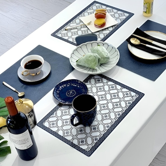 Rectangle TPU Antibacterial Placemat, Non-toxic, Waterproof, Non-slip, No odor, Easy to Clean, Modern Pattern