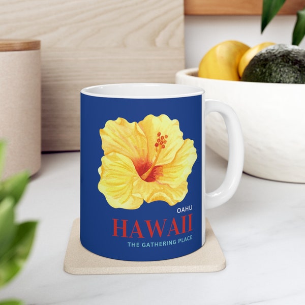 Oahu Hawaii: The Gathering Place Ceramic Mug, (11oz, 15oz)