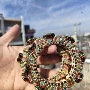 kundan Bangles/Gold Pacheli/Indian Bangles/Indian kada/openable bangle/Rajwadi Kundan kada/Indian wedding jewelry /pakistani kada/bracelet