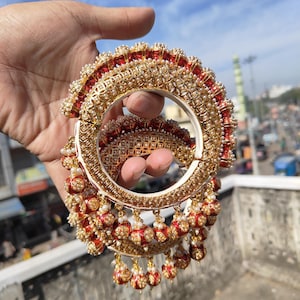 kundan Bangles/Gold Pacheli/Indian Bangles/Indian kada/openable bangle/Rajwadi Kundan kada/Indian wedding jewelry /pakistani kada/bracelet