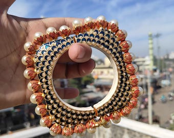 kundan Bangles/Gold Pacheli/Indian Bangles/Indian kada/openable bangle/Rajwadi Kundan kada/Indian wedding jewelry /pakistani kada/bracelet