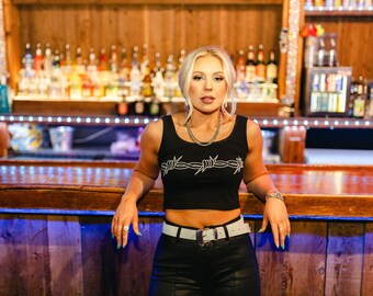 Barbed Wire Cropped Tank Top